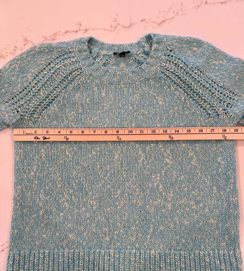 Talbots Blue Marled Knit Raglan Sleeve Sweater Size S - Picture 3 of 5